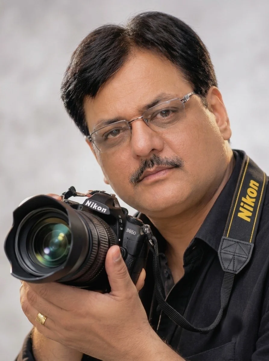 Ranvir Gautam with his Nikon camera